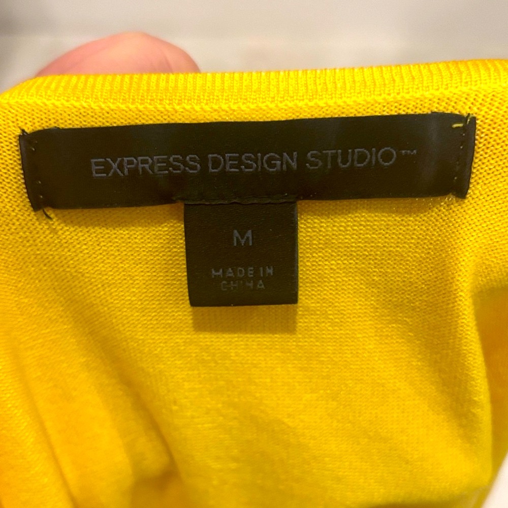 Express Design Studio NWOT Y2K Yellow Silk Blend Wrap  Limited Edition Size M - Picture 6 of 8